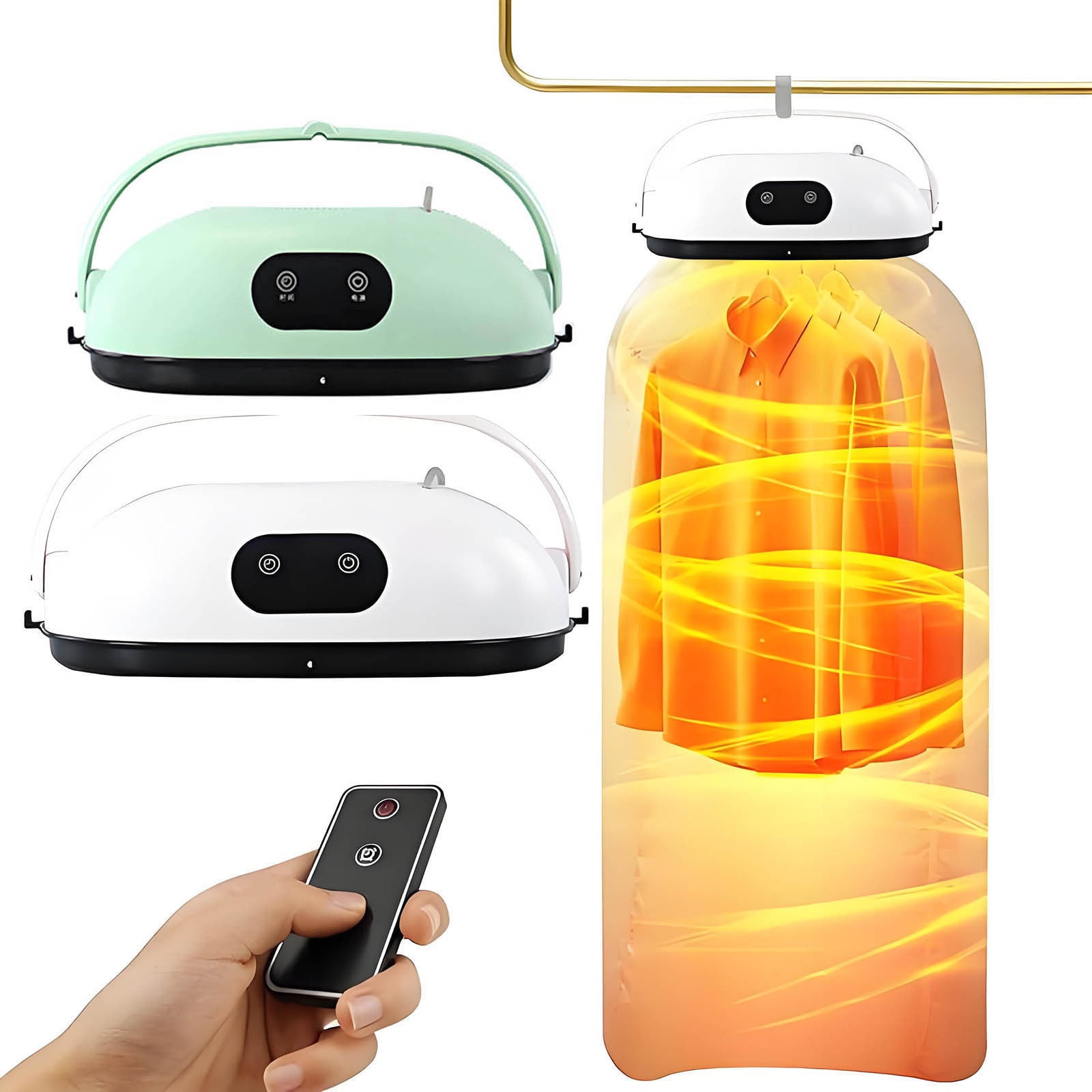 Portable Clothes Dryer, 600W Travel Mini Dryer for Clothes, Quick And Easy-To-Use Small Dryer, Foldable Portable Dryer Machine for Apartments RV Home(Green)