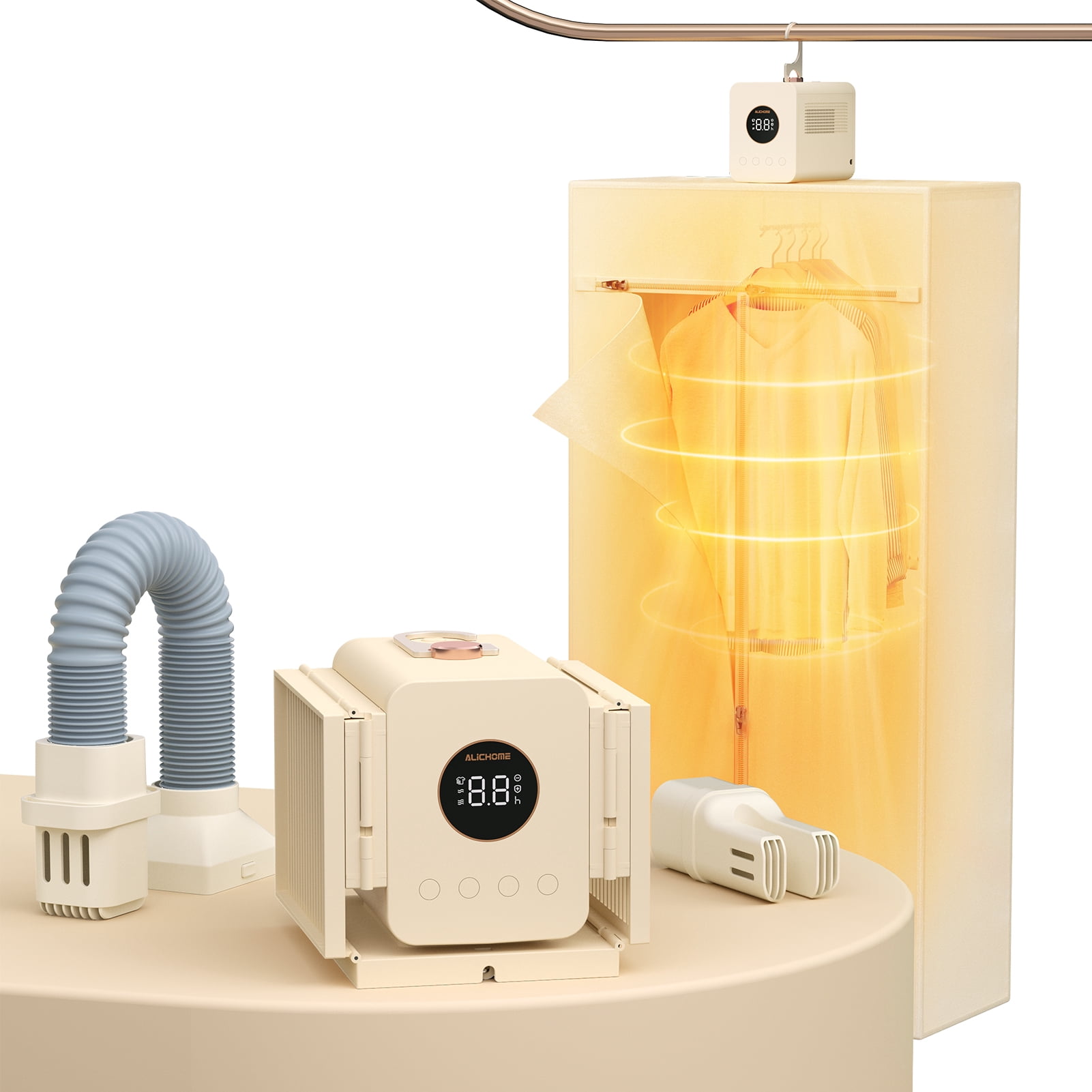 Portable Clothes Dryer, 850W Travel Mini Dryer for Clothes, Foldable ...
