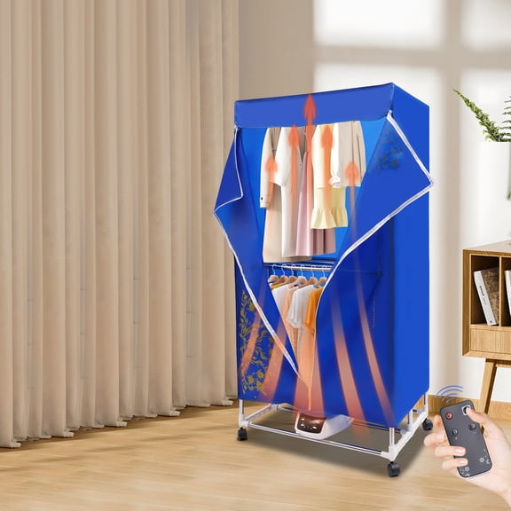 Portable Clothes Dryer For Home, 1500w Folding Shoe And Garment Dryer With Remote Timer, 110v