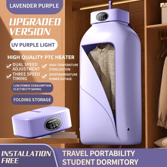 Portable Clothes Dryer Hold 10+ Items,,Mini Portable Dryer Machine with Adjustable Timer,Low Noise,400W-600W Two Gears,Compact Size Suitable for Apartments or Dormitories