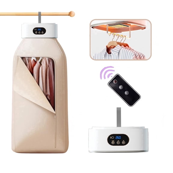 Portable Clothes Dryer with Remote Control and Drying Bag Compact foldable electric dryer for travel, RVs, homes, and apartments , Small,portable design for quick drying and easy storage