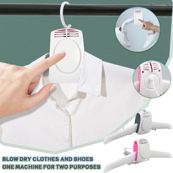 Portable Clothes Drying Rack and Travel Clothes Hanger Dryer with Hot and Cold Air, Shoe and Sock Dryer for Home, Apartment, Hotel and RV Use
