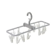 Portable Clothes Racks for Hanging Clothes Folding Clothes Dryer Hanger 36.5x12x10.5cm/14.4x4.7x4.1 Inches, with 12 Windproof Clips for Socks Underwear