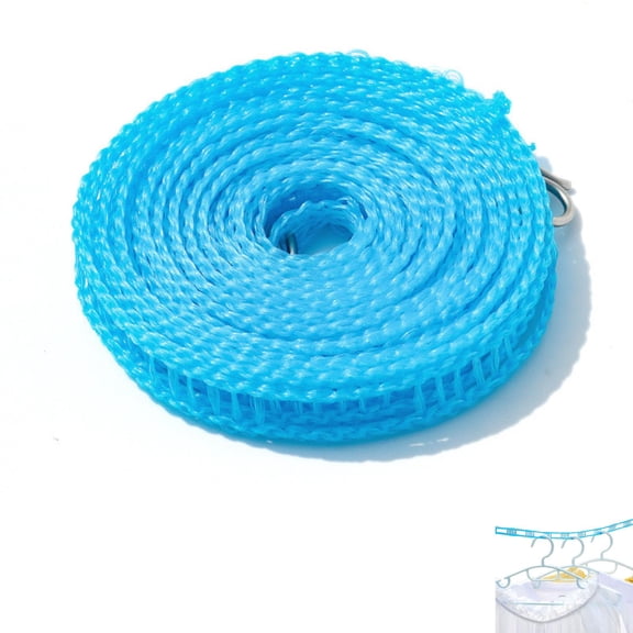 Portable Clothesline Windproof Adjustable Laundry Drying Rope with Hooks Travel Clothes Line for Camping Indoor (315IN)