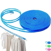 Portable Clothesline for Outdoor & Home, 2026 New Easy Hang Clothesline, Adjustable Windproof Non-Slip with Stainless Steel Hooks