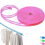 Portable Clothesline for Outdoor & Home, 2026 New Easy Hang Clothesline, Adjustable Windproof Non-Slip with Stainless Steel Hooks