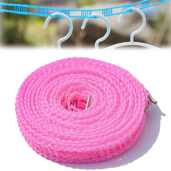 Portable Clothesline for Outdoor & Home, 32 Ft Windproof Non-Slip Grid Design with Hooks, Adjustable for Travel Camping RV