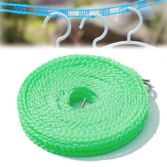 Portable Clothesline for Outdoor & Home, 32 Ft Windproof Non-Slip Grid Design with Hooks, Adjustable for Travel Camping RV