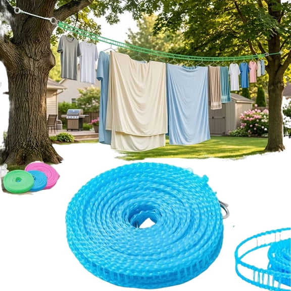 Portable Clothesline for Outdoor & Home – Adjustable, Windproof, and Sturdy with Hooks, Ideal for Camping, Hotel, Travel, and Beyond