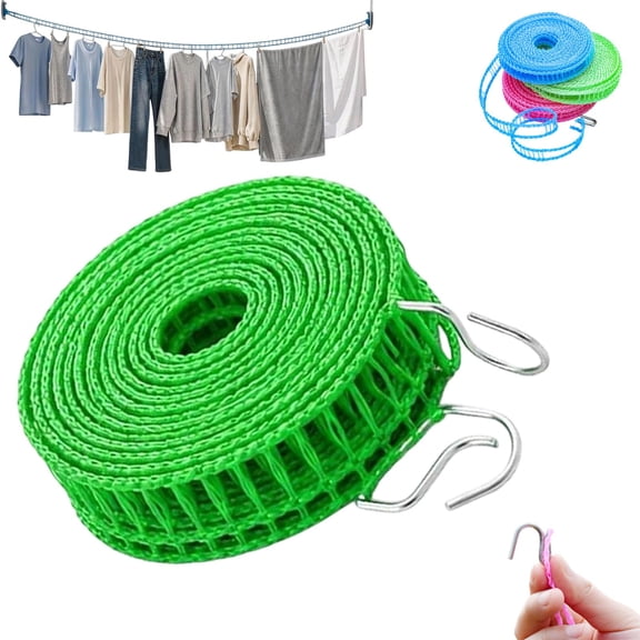 Portable Clothesline for Outdoor & Home, Anti-Bunching Windproof Clothes Line, Adjustable Laundry Drying Rope
