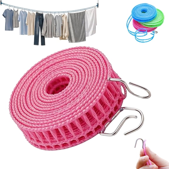 Portable Clothesline for Outdoor & Home, Anti-Bunching Windproof Clothes Line, Adjustable Laundry Drying Rope