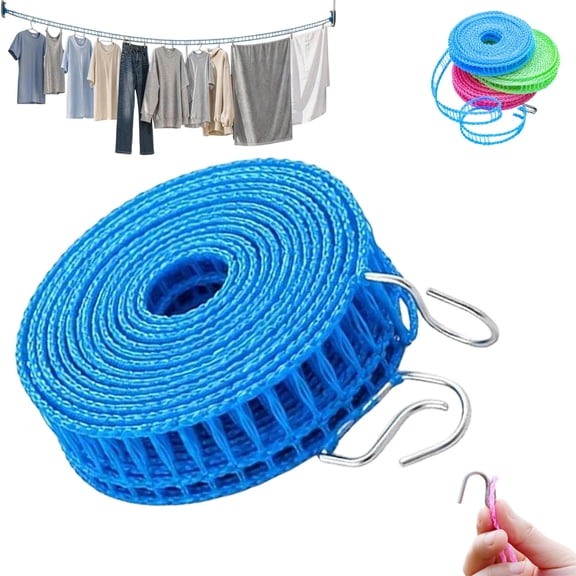Portable Clothesline for Outdoor & Home, Anti-Bunching Windproof Clothes Line, Adjustable Laundry Drying Rope