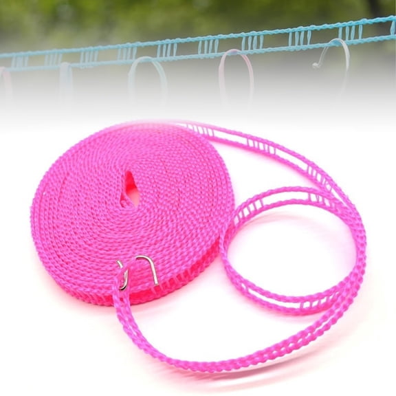 Portable Clothesline for Outdoor & Home Use, Non-Slip Fence-Style Windproof Clothesline with Steel Hooks Indoor and Outdoor Use