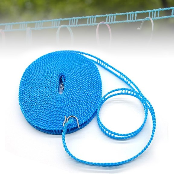 Portable Clothesline for Outdoor & Home Use, Non-Slip Fence-Style Windproof Clothesline with Steel Hooks Indoor and Outdoor Use