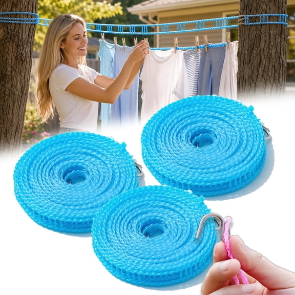 Portable Clothesline for Outdoor & Home – Windproof Non‑Slip Adjustable Partitioned Design, Sturdy & Retractable Travel Camping Laundry Line
