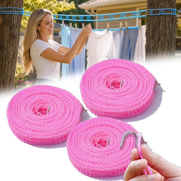 Portable Clothesline for Outdoor & Home – Windproof Non‑Slip Adjustable Partitioned Design, Sturdy & Retractable Travel Camping Laundry Line