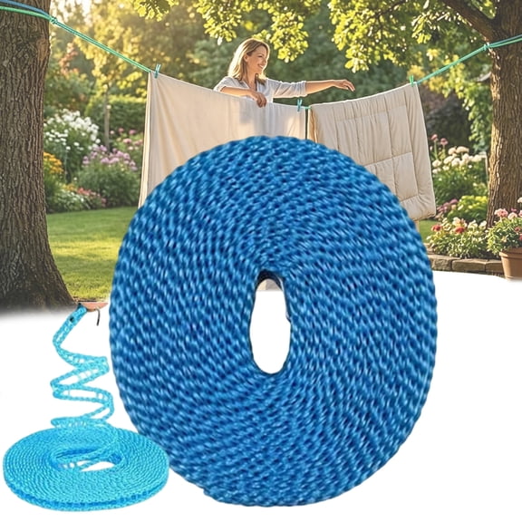 Portable Clothesline for Outdoor & Home, Windproof Non-Slip Clothesline Retractable Clothesline, No-Punch Outdoor Clothesline
