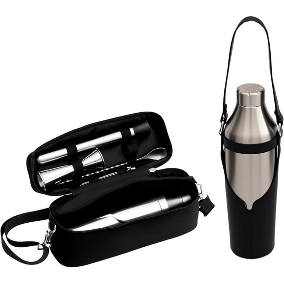 Portable Cocktail Shaker Set,Premium Stainless Steel Vacuum Insulated Martini Shaker Kit,Bartender Kit Gift for Beach,Poolside,Post-Gym,Dinners,Parties,Weddings,Outdoor Activities (A)
