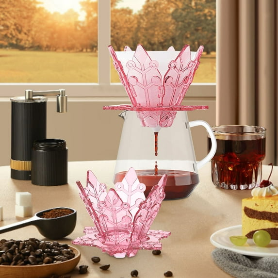 Portable Coffee Dripper Under $5! Yannianjz Portable Coffee Dripper, Foldable Resin Coffee Filter Cup for Camping, Reusable Slow Brew Coffee Maker, Snowflake Design Pour Over Coffee Cone