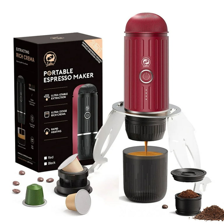 Portable Coffee Machine for Car Home USB TYPEC Expresso Coffee Maker Fit Nexpresso Capsule Coffee Powder Outdoor Coffee Maker Walmart
