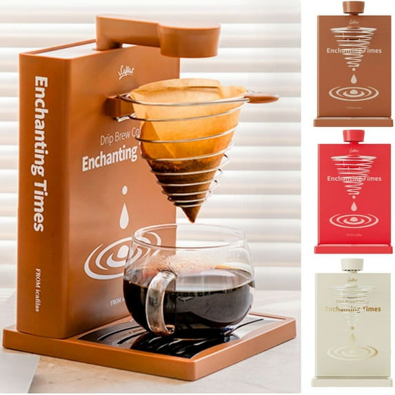 Portable Coffee Machine with Filter Paper Detachable Mini Coffee Brewer Creative Automatic Coffee Maker for Home Office Library