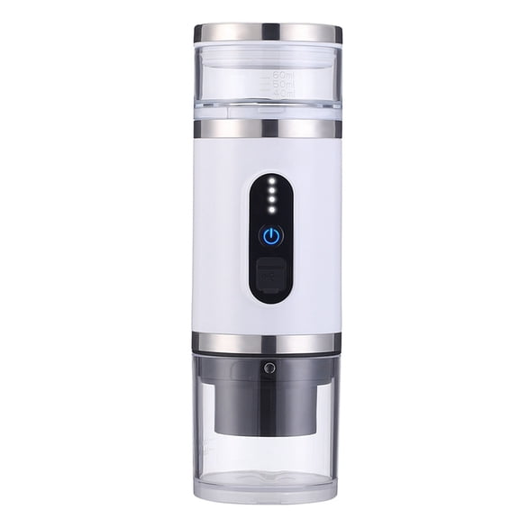 Portable Coffee Maker Electric Espresso Machine High-Capacity (80ml) Non-Heating Version for Camping Travel Office White