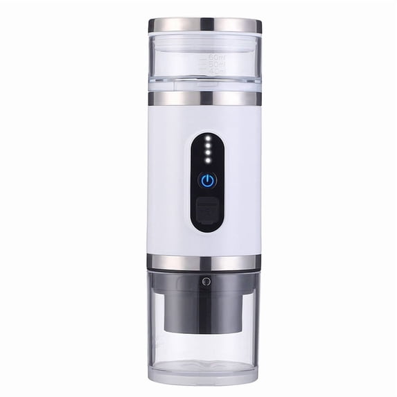 Portable Coffee Maker Electric Espresso Machine High-Capacity (80ml) Non-Heating Version for Camping Travel White