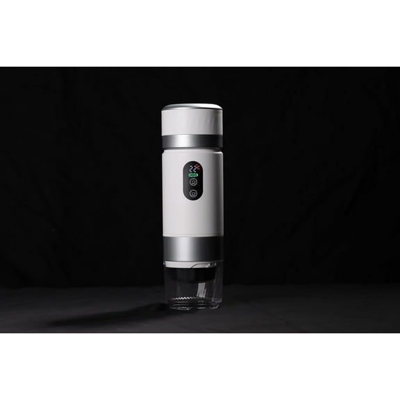 Portable Coffee Maker KF--03 with Digital Display & 20 BAR Pressure – Hot & Cold Brew, Compatible with Coffee Grounds and Capsules, Compact Single-Serve Design with Transparent Cup & 60ml Tank