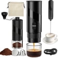 thumbnail image 1 of Portable Coffee Maker Set - Travel Coffee Maker, Electric Espresso Machine for Camping, Travel, Car, RV, Hiking, with Ground Coffee & Capsule Accessories, Milk Frother, Grinder, Gift for Coffee Lover, 1 of 7