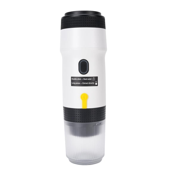 Portable Coffee Maker, White, 304 Stainless Steel Automatic Capsule Espresso Machine for Travel and Camping