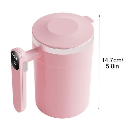 Portable Coffee Mug Automatic Stirring Blending Cup Lightweight Rechargeable with Magnetic Stirrer Travel-Friendly Kitchen Gadget for Coffee Tea or Protein Shakes LCD Display