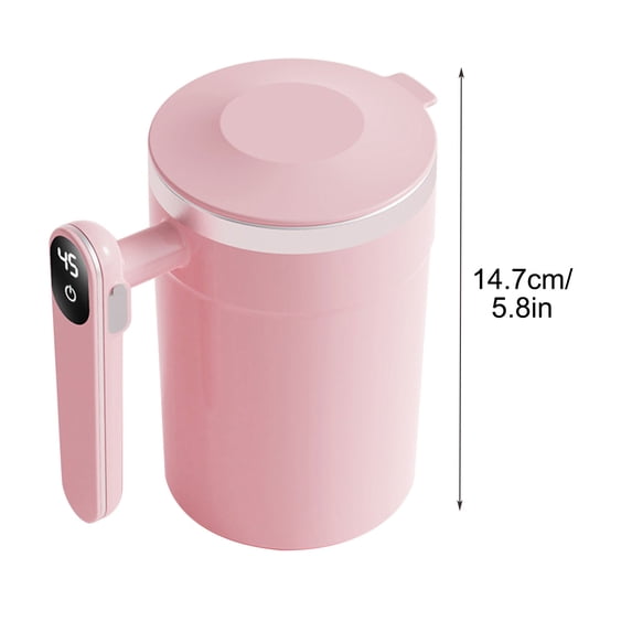 Portable Coffee Mug Automatic Stirring Blending Cup Lightweight Rechargeable with Magnetic Stirrer Travel-Friendly Kitchen Gadget for Coffee Tea or Protein Shakes LCD Display