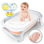 Magic Co. Folding Baby Bathtub, Infant Bath Tub with Anti Slip Pad, Portable Travel Multifunctional for Newborn 0-36 Month