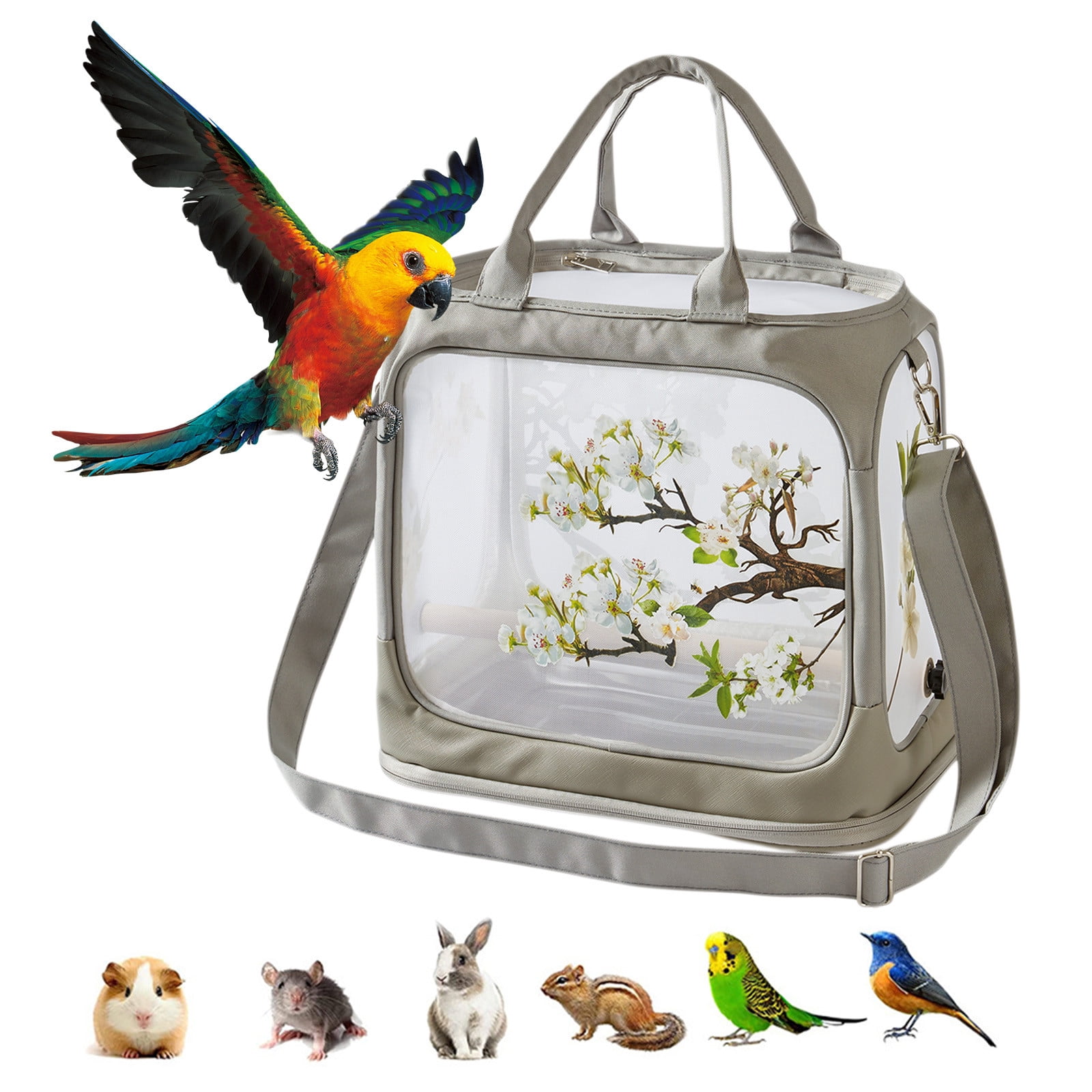 Image showcasing Portable Collapsible Bird Carrier - Foldable Travel Cage for Small ...