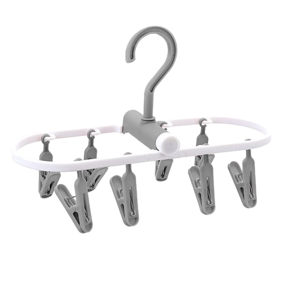 Portable Collapsible Clothes Hanger for Travel, Versatile Drying Rack with Multi-functional Clips, Space-saving Laundry Solution for Socks and Children's Clothes