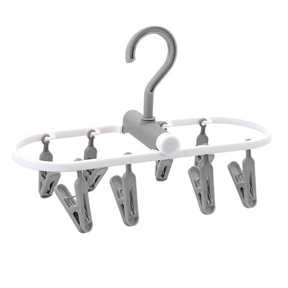 Portable Collapsible Clothes Hanger for Travel, Versatile Drying Rack with Multi-functional Clips, Space-saving Laundry Solution for Socks and Children's Clothes