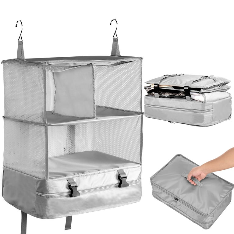 Portable Zipper Storage Clothes Organiser, Travel Shelves Bag