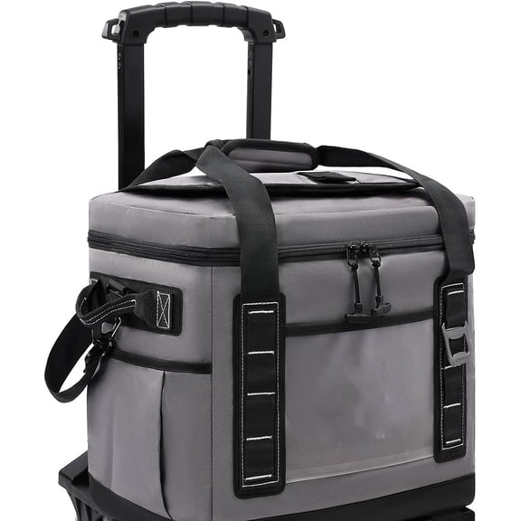 Portable Collapsible Rolling Soft Cooler with Reinforced All-Terrain Cart, Large Leakproof Travel Ice Chest