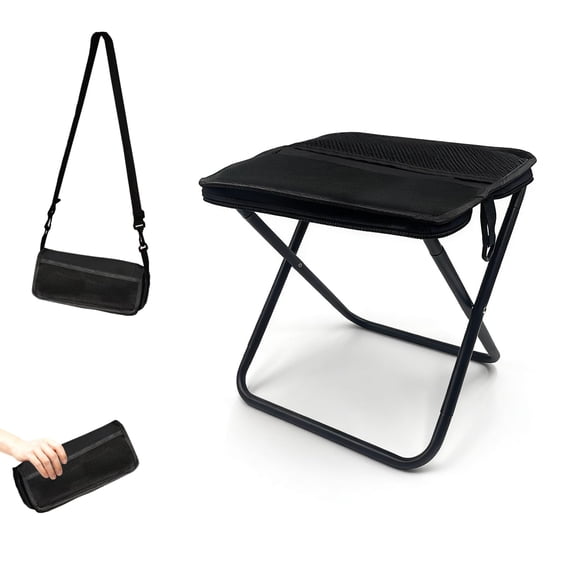 Portable Collapsible Stool Chair,Upgraded Folding Stool, Handbag-Style,Sturdy, Adjustable,Foldable Seat Stools for Outdoor Camping Fishing Hiking Queue up