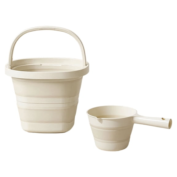 Portable Collapsing Water Bucket And Scoops Ergonomic Handle PP Household Outdoor Use