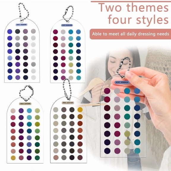 Portable Color Matching Guide Card, Durable Compact Acrylic Keychain Design, Practical Handy Color Analysis Tool for Daily Clothing Matching and Fashion Styling, A