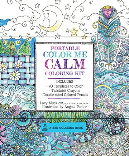 Portable Color Me Calm Coloring Kit : Includes Book, Colored Pencils and Twistable Crayons