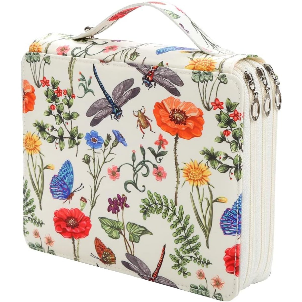 Portable Colored 120 Slots Pencil case Organizer with Printing Pattern for Watercolor Pencils, Pencil Case Organizer for Artist