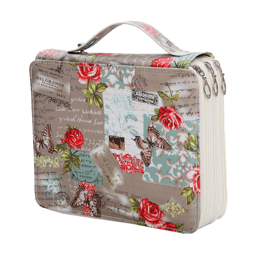 Portable Colored Slots Pencil case Organizer with Printing Pattern Colored Pencils