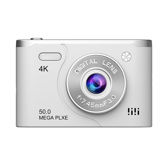 Portable Compact Camera, 2.4inch LCD Mini Travel Mirrorless Camera with Fill Light, 8x Digital Zoom Retro Style Mini Camera Dual Lens for Travel, Silver
