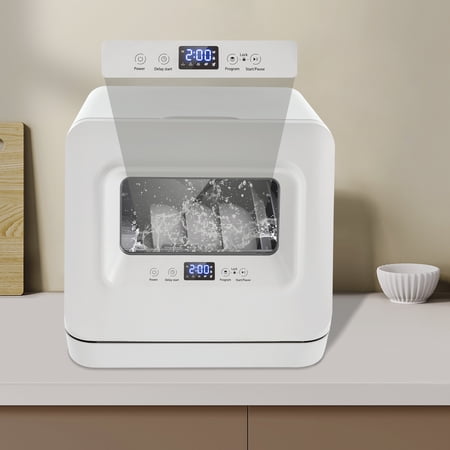 Simple Operation Countertop Dishwasher, Compact and Space-Saving Portable Dishwasher, Large Capacity Dishwasher Used for Apartments, Snack Bars, Dorms