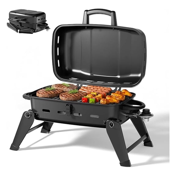 Portable Compact Propane Gas BBQ Grill with Foldable Legs 10000 BTU