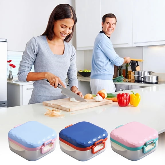 Portable Compartmentalised Lunch Box, with Tight Fitting Lids, Leak Proof Feature, Multi Purpose Design, Ideal for Fruit Storage and Food Preparation Organization Needs, by UKHCCC
