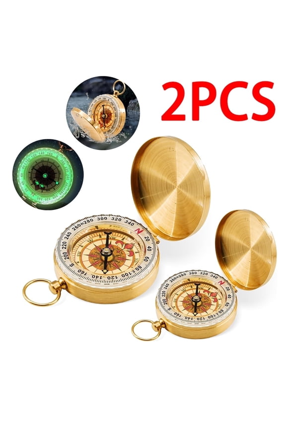 Portable Compass Brass Keychain Watch Pocket Outdoor Camping Hiking Navigation