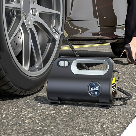 Portable Compressor Tire Inflator 120 Psi Electric Pump For Car Tires, 12V Tire Pump With Digital Pressure Gauge, LED For Car,Bicycle